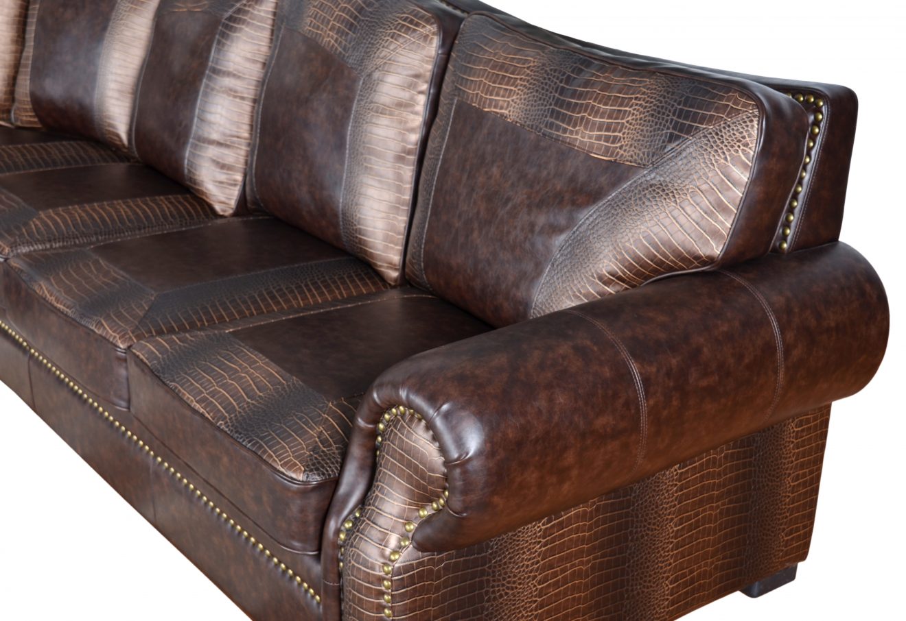 Botswana Brown Croc and Leather Large Sectional (KIT) - Luxurious Dwelling - Your Luxury Home Product Experts