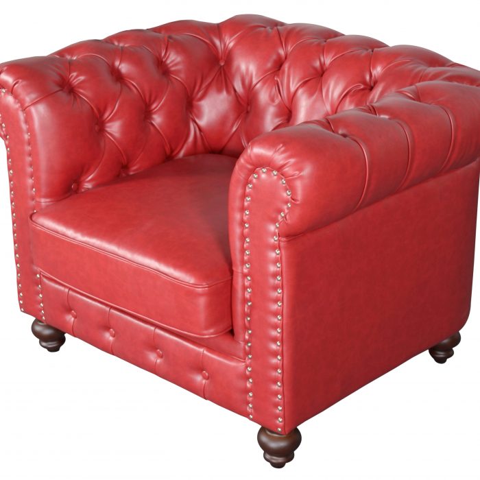 Classic Red Chesterfield Chair 43 Inch