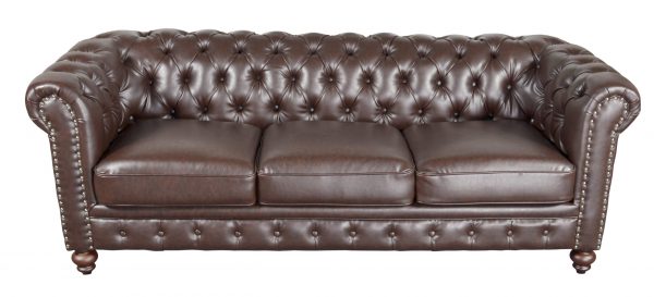 Classic Chesterfield Brown Sofa - Image 2