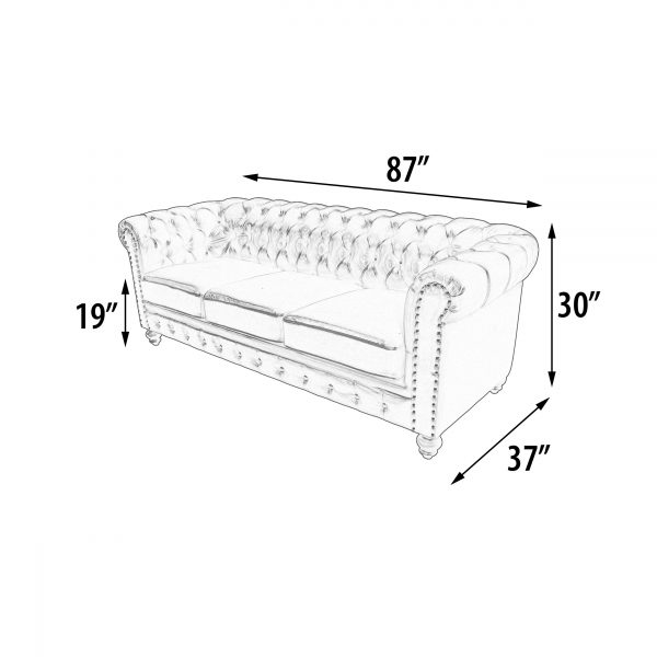 Classic Chesterfield Brown Sofa - Image 4