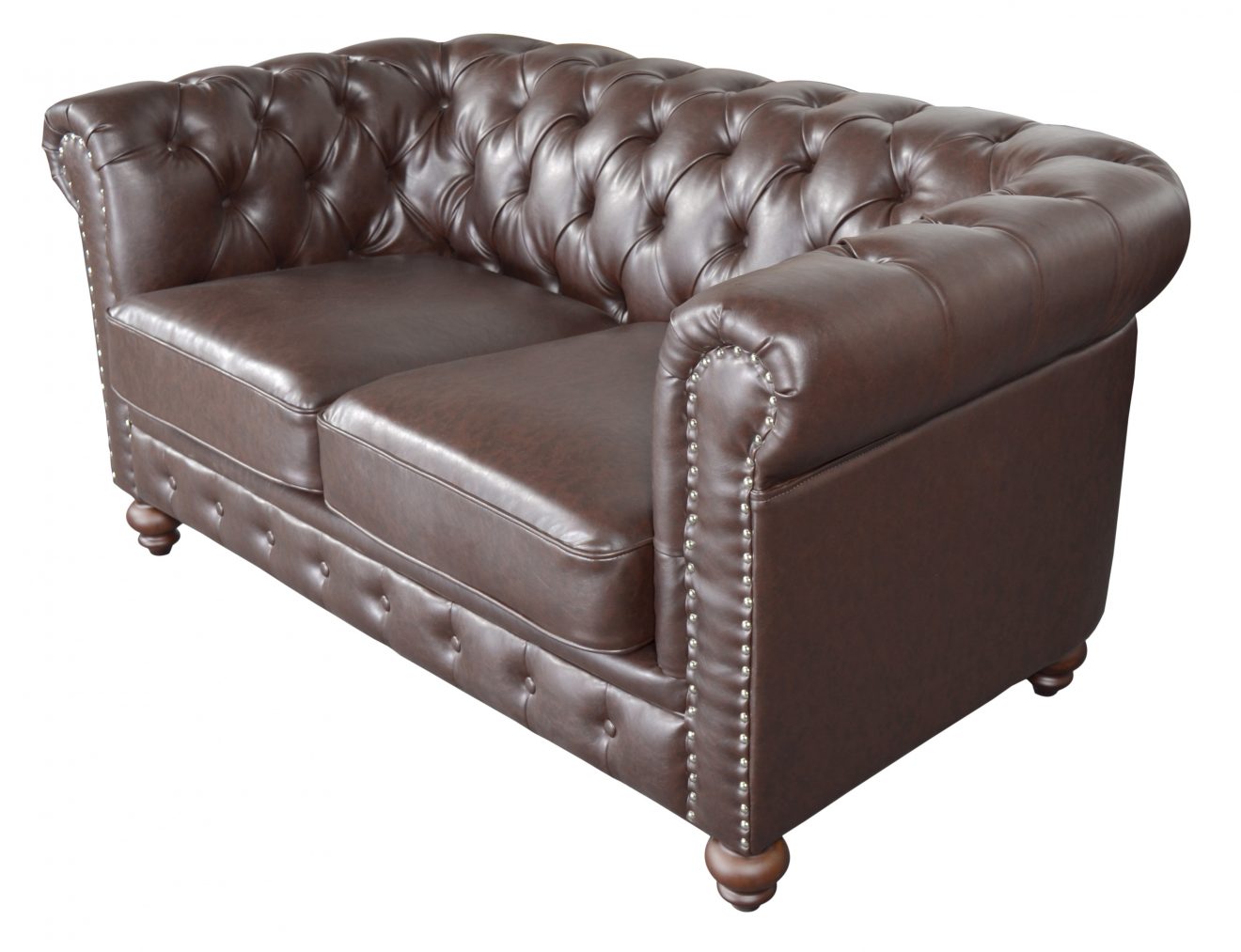 Classic Chesterfield Loveseat Brown - Luxurious Dwelling - Your Luxury Home Product Experts