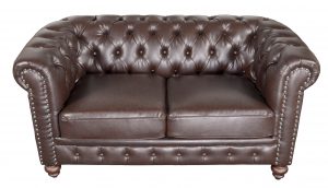 Classic Chesterfield Loveseat Brown - Luxurious Dwelling - Your Luxury Home Product Experts