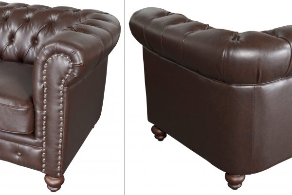 Classic Chesterfield Loveseat Brown - Image 3