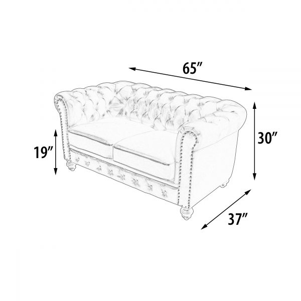 Classic Chesterfield Loveseat Brown - Image 4