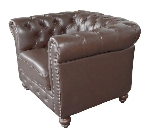 Classic Chesterfield Chair Brown - Image 1