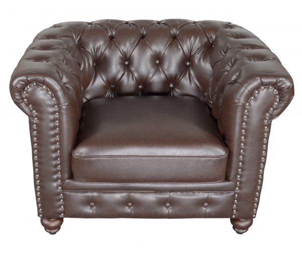 Classic Chesterfield Chair Brown - Image 2