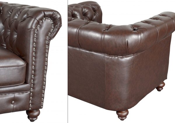 Classic Chesterfield Chair Brown - Image 3