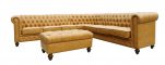 Classic Chesterfield Tan Sectional with Ottoman(KIT) - Luxurious Dwelling - Your Luxury Home Product Experts