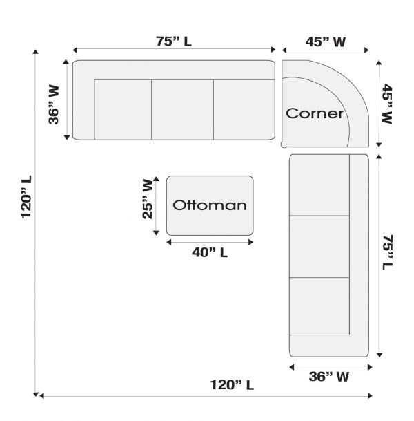 Classic Chesterfield Tan Sectional with Ottoman(KIT) - Image 2