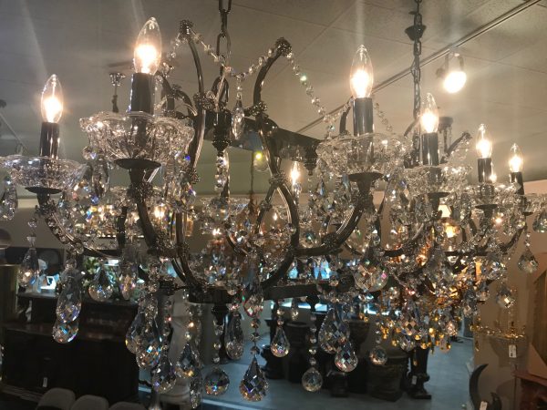 Barcelona Smoked Stainless and Crystal Chandelier - Image 1