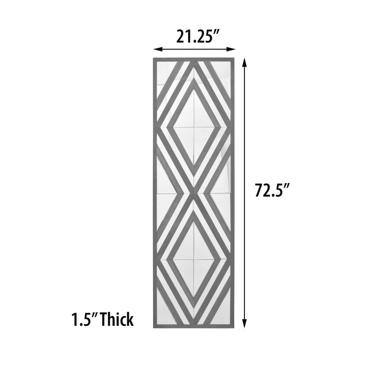 Modern Aspen Double Diamond 72 Inch Mirror - Luxurious Dwelling - Your Luxury Home Product Experts