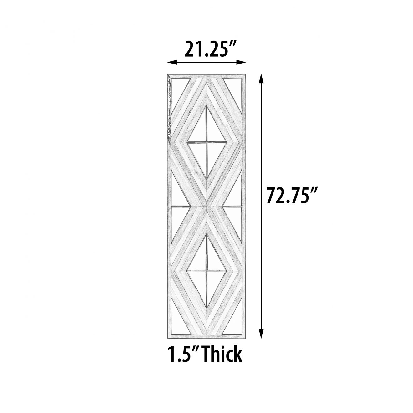 Contemporary Aspen Double Diamond Multi Tone 72 Inch Mirror - Luxurious Dwelling - Your Luxury Home Product Experts