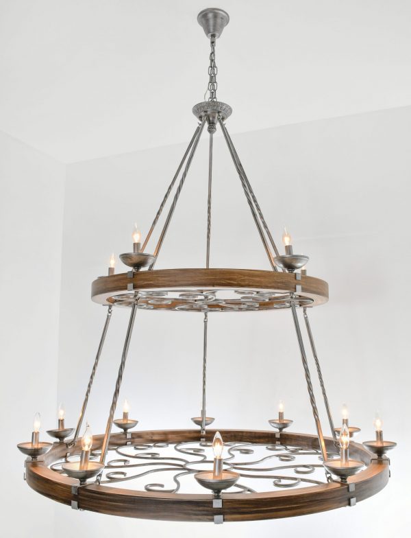 Two Tier Ridge Line 56" Chandelier - Image 1