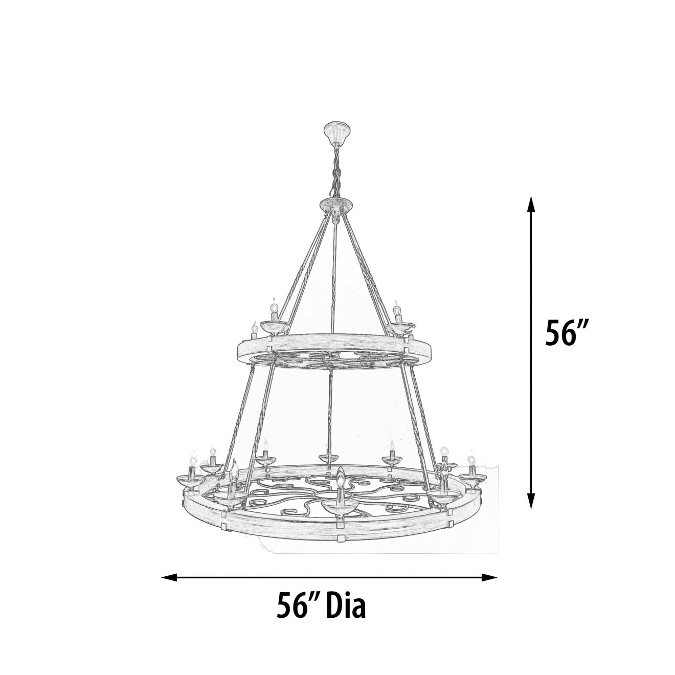 Two Tier Ridge Line 56" Chandelier - Luxurious Dwelling - Your Luxury Home Product Experts