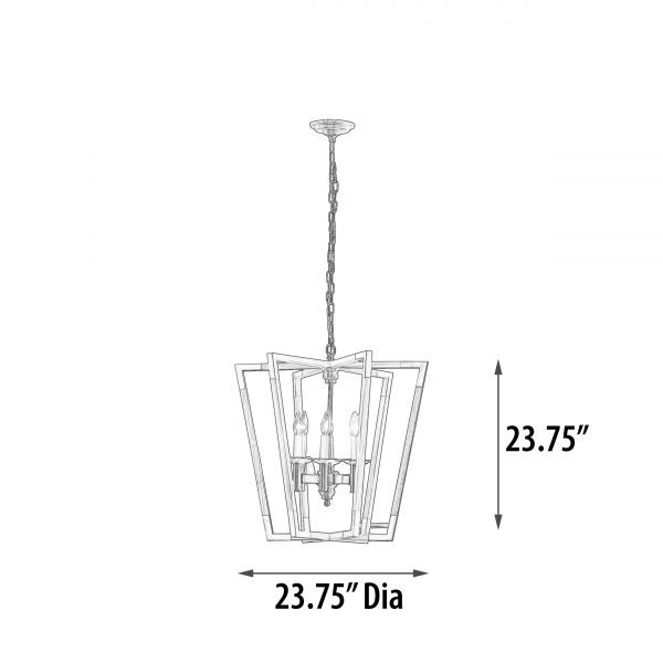 Urban Wood Brass Hexad Chandelier - Image 4