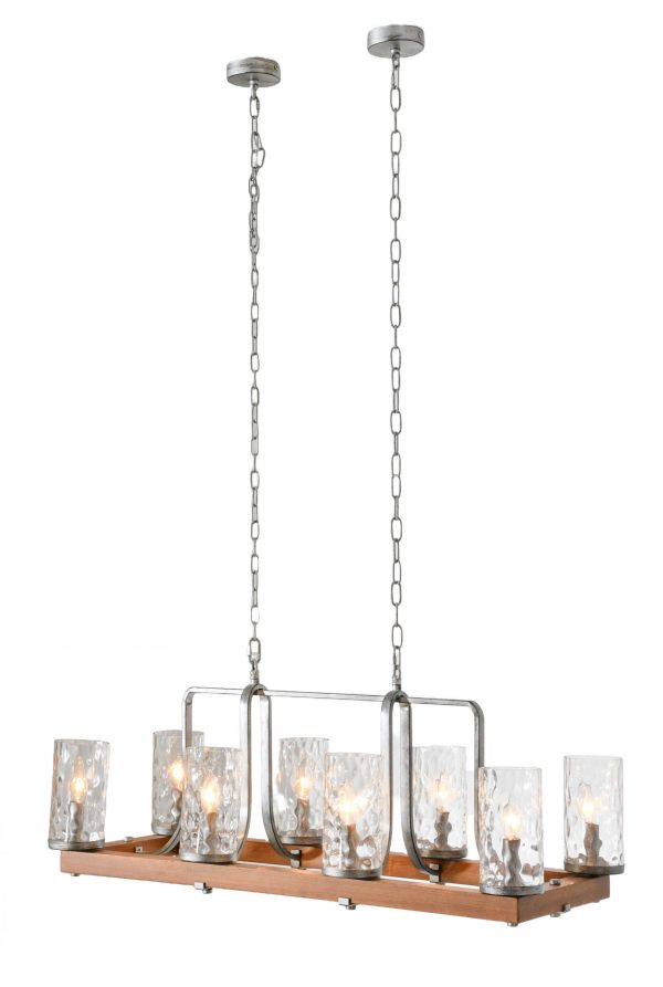Long Rustic black and Wood Chandelier - Image 1