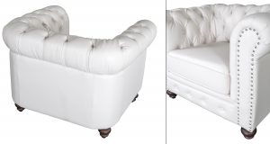 Classic Chesterfield White Chair - Luxurious Dwelling - Your Luxury Home Product Experts