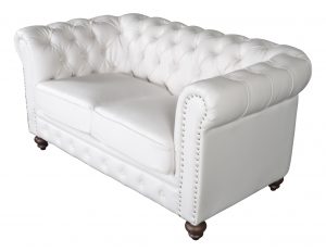 Classic Chesterfield White Loveseat - Luxurious Dwelling - Your Luxury Home Product Experts