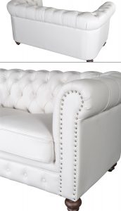 Classic Chesterfield White Loveseat - Luxurious Dwelling - Your Luxury Home Product Experts