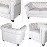 Classic Chesterfield White Sofa Set of 3 - Luxurious Dwelling - Your Luxury Home Product Experts