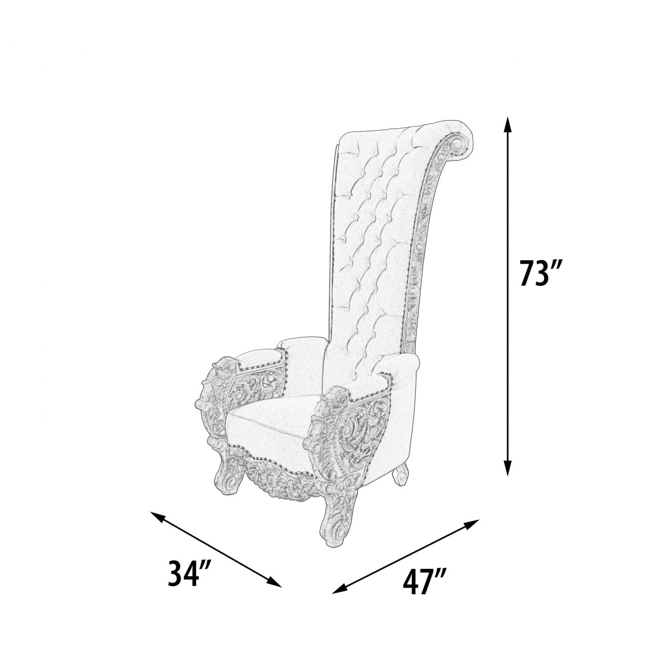 Palace High Back Chair Beachstone - Luxurious Dwelling - Your Luxury Home Product Experts