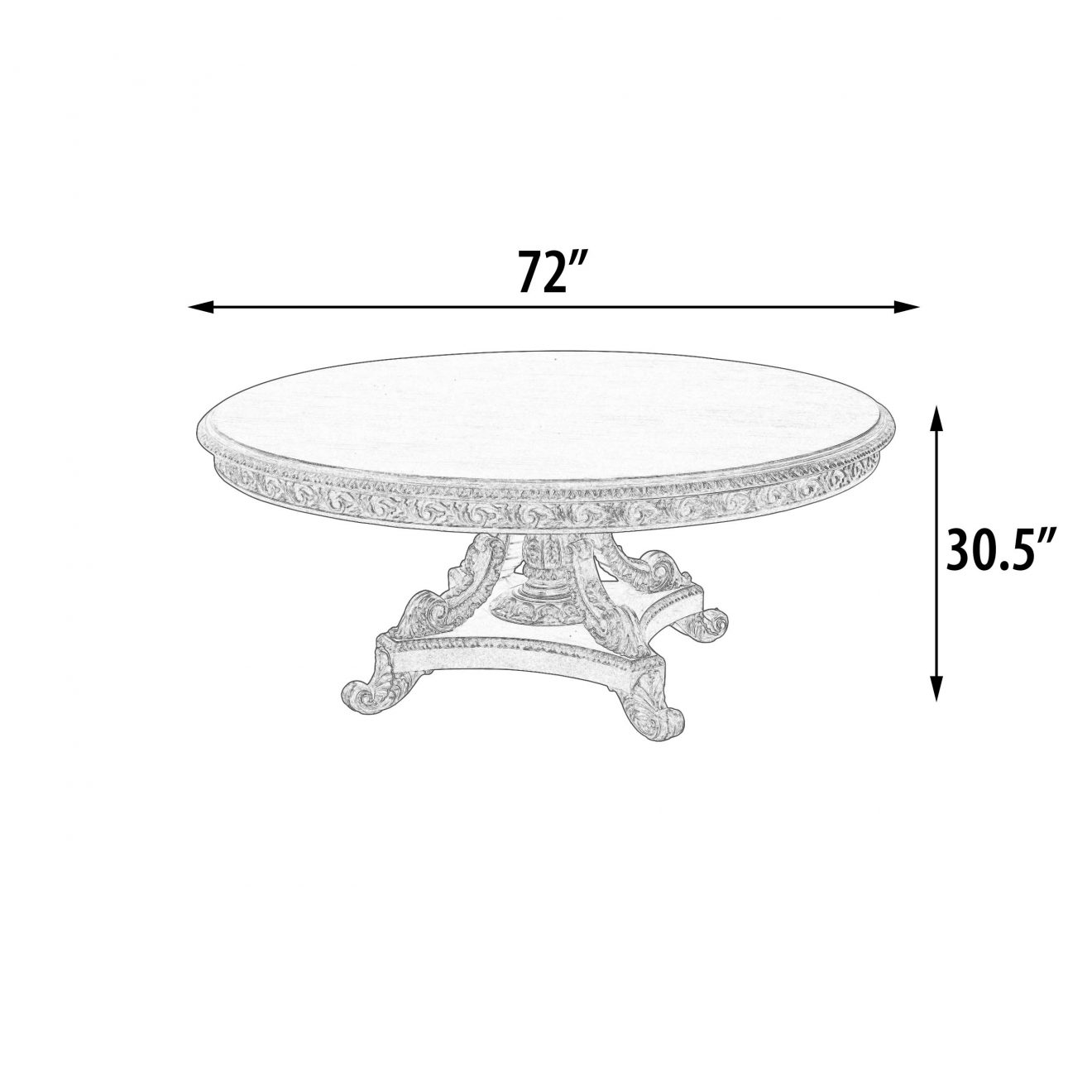 Beachstone Anglia Dining Table 72''Rd - Luxurious Dwelling - Your Luxury Home Product Experts