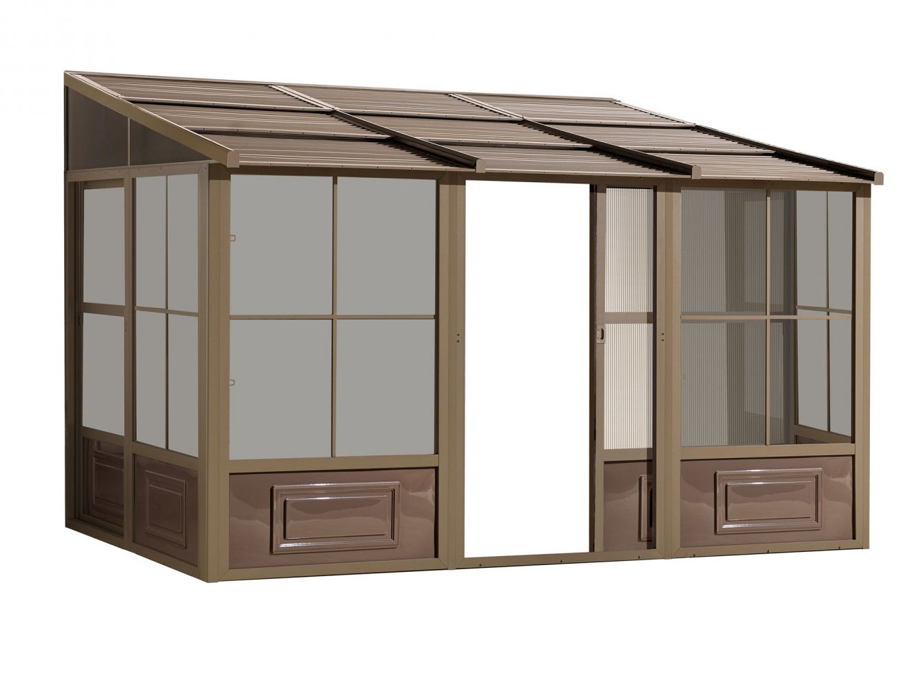 Gazebo Penguin - Florence - Wall Mounted Solarium 8x12 Metal Roof - Luxurious Dwelling - Your Luxury Home Product Experts