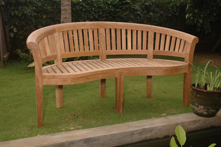 Anderson Teak Curve 3 Seater Bench Extra Thick Wood - Image 3
