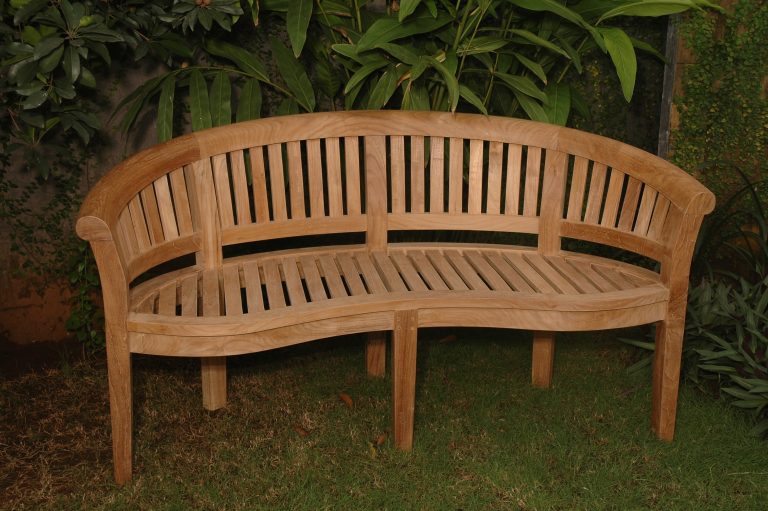 Anderson Teak Curve 3 Seater Bench Extra Thick Wood - Image 4