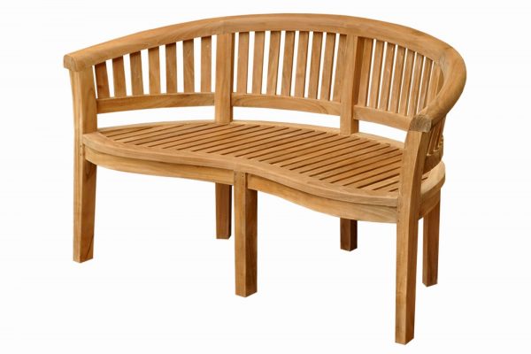 Anderson Teak Curve 3 Seater Bench Extra Thick Wood - Image 1