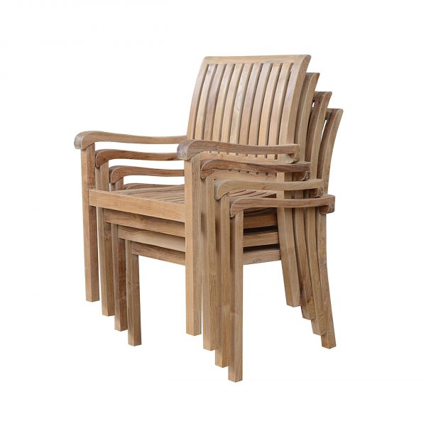 Anderson Teak Aspen Stackable Armchair (Fully Built & 4 pcs in a box) - Image 4