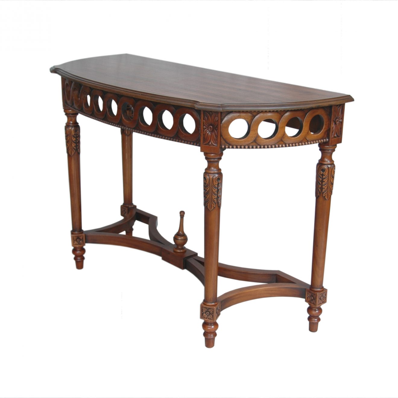 Anderson Teak Neoclassical Demilune Console - Luxurious Dwelling - Your Luxury Home Product Experts