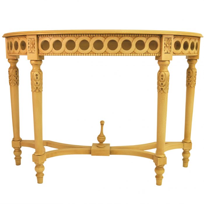 Anderson Teak Neoclassical Demilune Console - Luxurious Dwelling - Your Luxury Home Product Experts