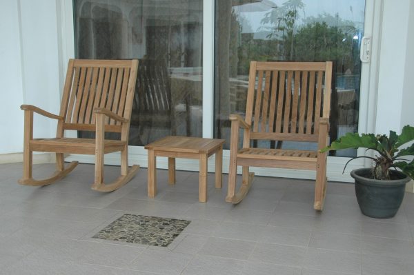 Anderson Teak Del-Amo Bahama 3-Pieces Set with Square Side Table - Image 1