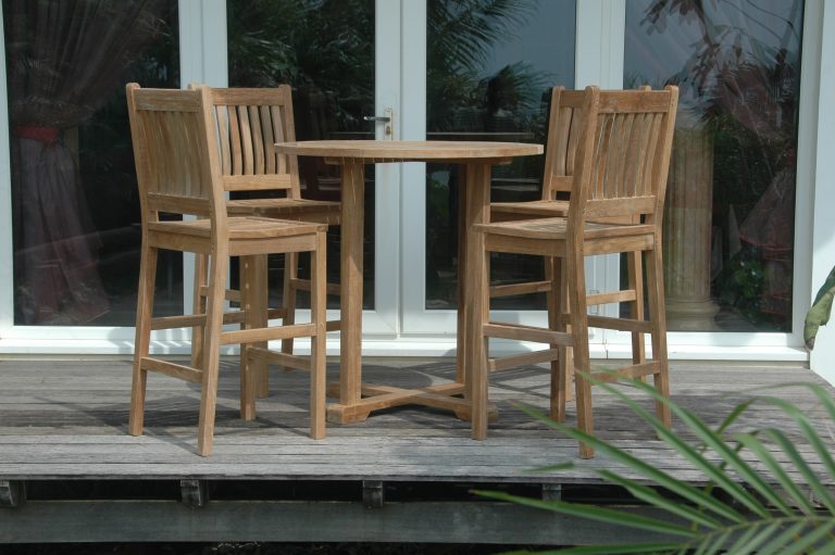 Anderson Teak Bahama Avalon 5-Pieces Round Bar Set - Image 2