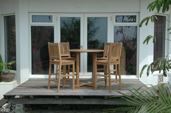 Anderson Teak Bahama Avalon 5-Pieces Round Bar Set - Image 1