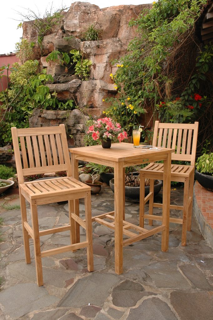 Anderson Teak Bahama Avalon 3-Pieces Square Bar Set - Image 6