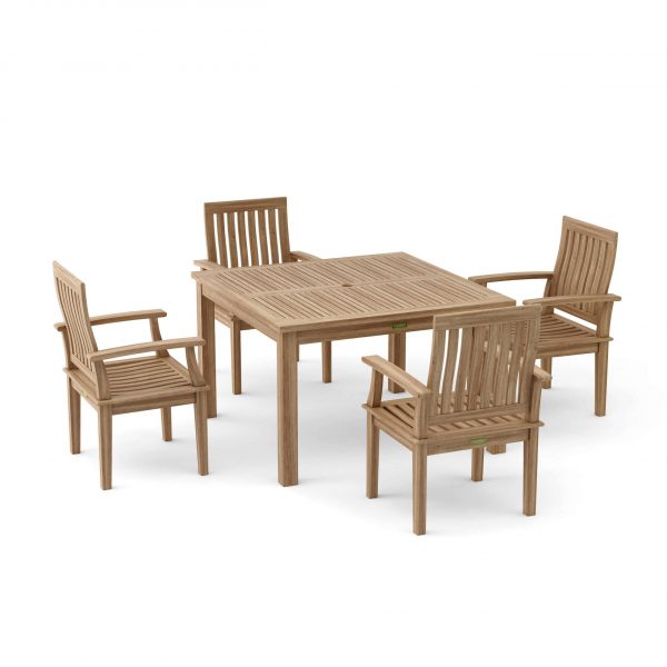 Anderson Teak Windsor Brianna 5-Pieces Dining Table Set - Image 3