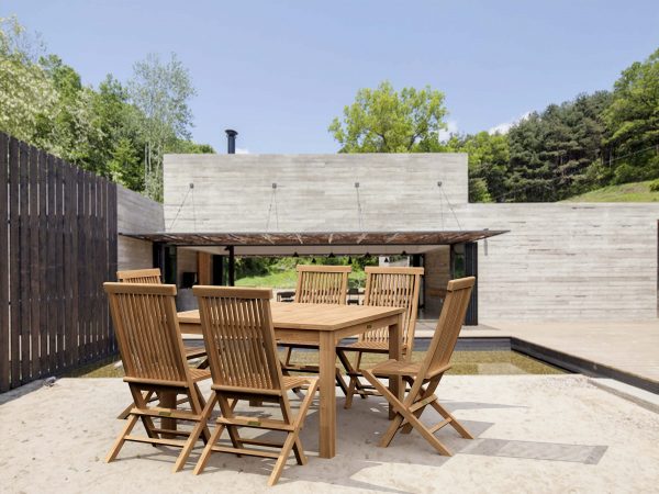 Anderson Teak Windsor Classic Chair 7-Pieces Folding Dining Set - Image 1