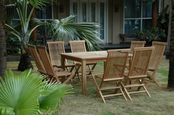 Anderson Teak Windsor Classic Chair 9-Pieces Folding Dining Set - Image 1