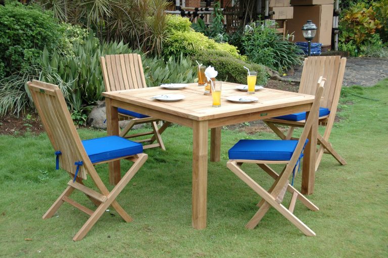 Anderson Teak Windsor Comfort Chair 7-Pieces Folding Dining Set - Image 3
