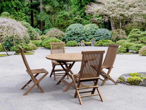 Anderson Teak Classic Bahama 5-Pieces Folding Dining Set - Image 1