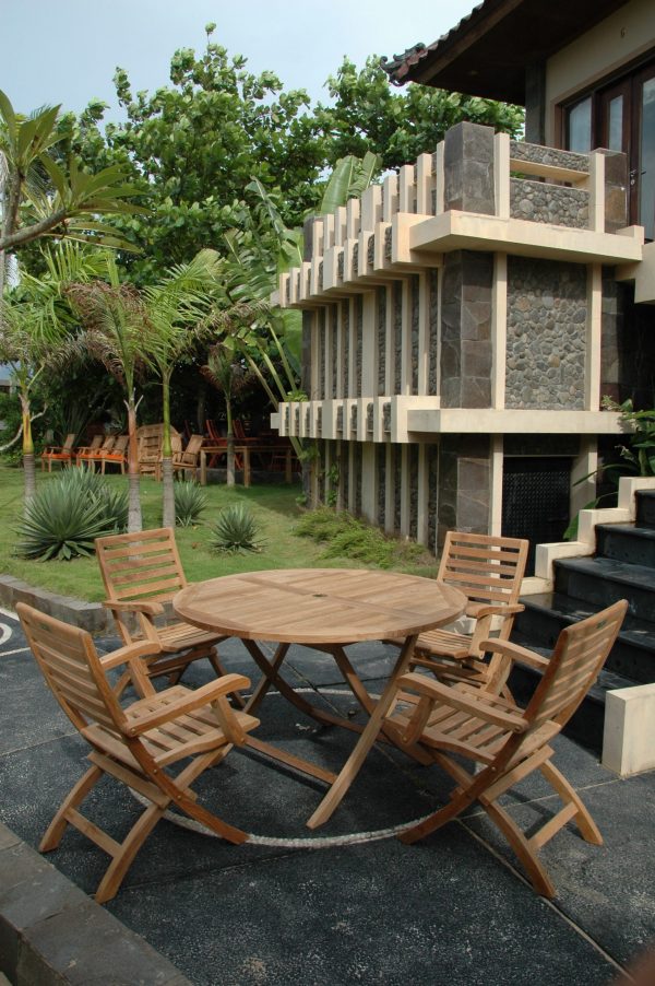 Anderson Teak Andrew Bahama 5-Pieces Folding Dining Set - Image 4