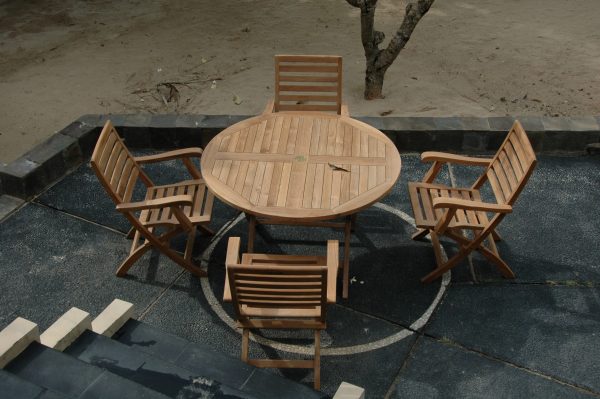Anderson Teak Andrew Bahama 5-Pieces Folding Dining Set - Image 5