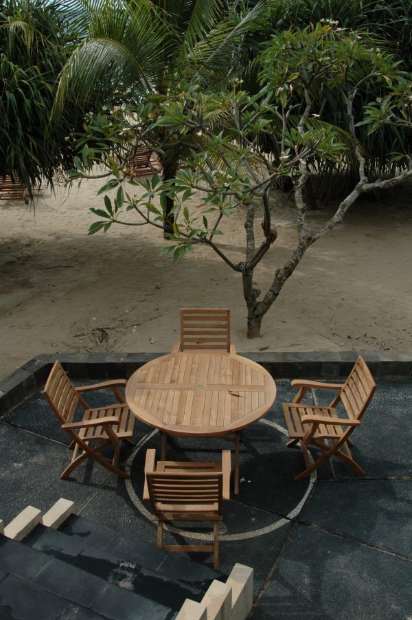 Anderson Teak Andrew Bahama 5-Pieces Folding Dining Set - Image 3