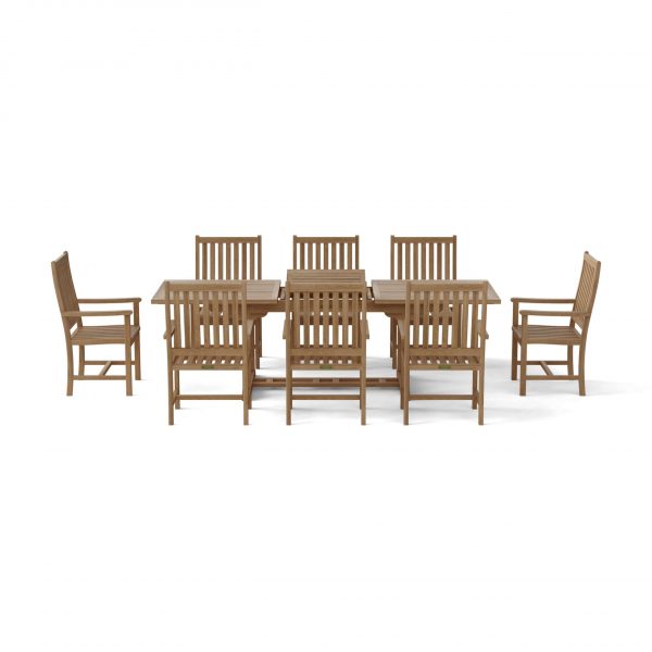 Anderson Teak Bahama Wilshire Armchair 9-Pieces Extension Dining Set - Image 2