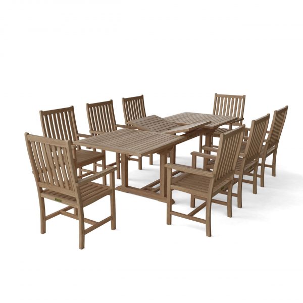 Anderson Teak Bahama Wilshire Armchair 7-Pieces Extension Dining Set - Luxurious Dwelling - Your Luxury Home Product Experts