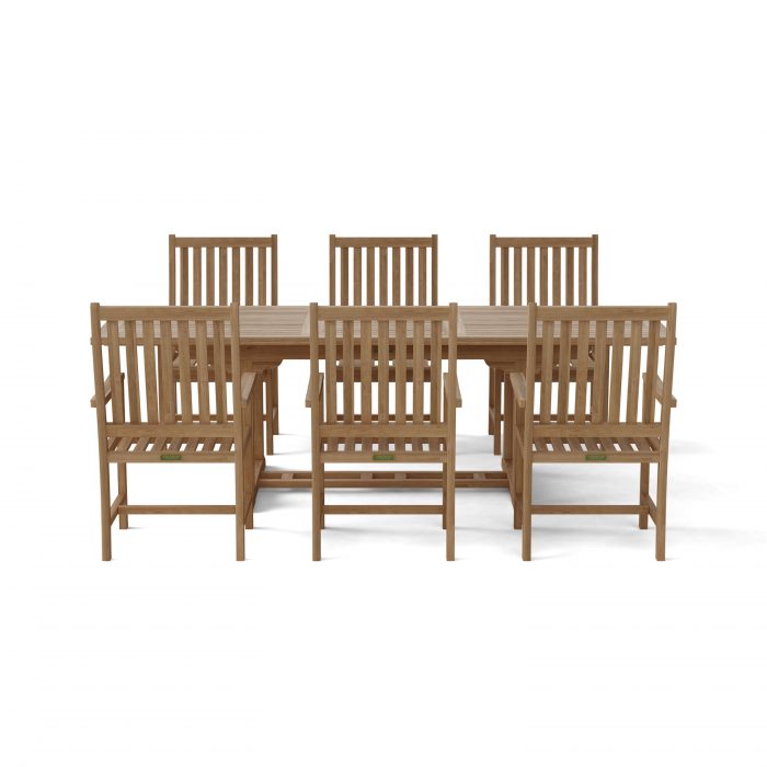 Anderson Teak Bahama Wilshire Armchair 7-Pieces Extension Dining Set - Image 3