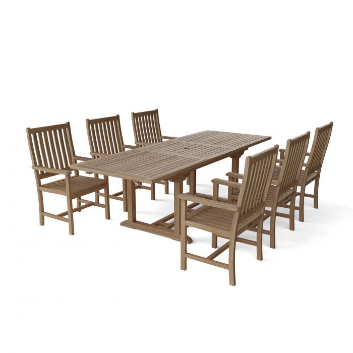 Anderson Teak Bahama Wilshire Armchair 7-Pieces Extension Dining Set - Image 2