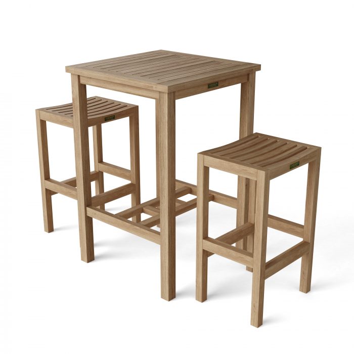 Anderson Teak Bahama Montego 3-Pieces Square Bar Set - Image 3
